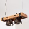 Oksbol Hanglamp Hout donker, Zwart, 2-lichts