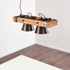 Oksbol Hanglamp Hout donker, Zwart, 2-lichts