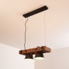 Oksbol Hanglamp Hout donker, Zwart, 2-lichts