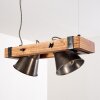 Oksbol Hanglamp Hout donker, Zwart, 2-lichts