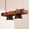 Oksbol Hanglamp Hout donker, Zwart, 2-lichts