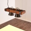 Oksbol Hanglamp Hout donker, Zwart, 2-lichts