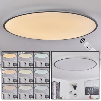 Champa Plafondpaneel LED Zilver, 1-licht, Afstandsbediening
