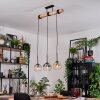 Koyoto Hanglamp, Kogellampje, Hanglamp Natuurlijke kleuren, Zwart, 3-lichts