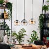 Koyoto Hanglamp, Kogellampje, Hanglamp Natuurlijke kleuren, Zwart, 3-lichts