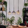 Koyoto Hanglamp, Kogellampje, Hanglamp Natuurlijke kleuren, Zwart, 3-lichts