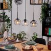 Koyoto Hanglamp, Kogellampje, Hanglamp Natuurlijke kleuren, Zwart, 3-lichts