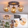 Gastor Plafondlamp, Kogellampje 25 cm Amber, 3-lichts