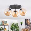 Gastor Plafondlamp, Kogellampje 25 cm Amber, 3-lichts