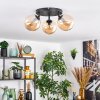 Gastor Plafondlamp, Kogellampje 25 cm Amber, 3-lichts