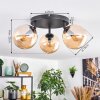 Gastor Plafondlamp, Kogellampje 25 cm Amber, 3-lichts