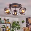 Gastor Plafondlamp, Kogellampje Chroom, Duidelijk, Rookkleurig, 3-lichts