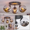 Koyoto Plafondlamp, Kogellampje Chroom, Rookkleurig, 3-lichts