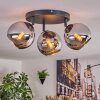 Koyoto Plafondlamp, Kogellampje Chroom, Rookkleurig, 3-lichts