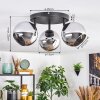Koyoto Plafondlamp, Kogellampje Chroom, Rookkleurig, 3-lichts