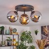 Koyoto Plafondlamp, Kogellampje Chroom, Rookkleurig, 3-lichts