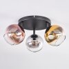 Koyoto Plafondlamp, Kogellampje Goud, Duidelijk, Koperkleurig, Rookkleurig, 3-lichts