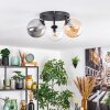 Gastor Plafondlamp, Kogellampje Amber, Chroom, Duidelijk, Rookkleurig, 3-lichts