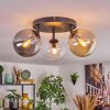 Gastor Plafondlamp, Kogellampje Amber, Chroom, Duidelijk, Rookkleurig, 3-lichts