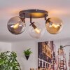 Gastor Plafondlamp, Kogellampje Amber, Chroom, Duidelijk, Rookkleurig, 3-lichts