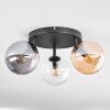 Gastor Plafondlamp, Kogellampje Amber, Chroom, Duidelijk, Rookkleurig, 3-lichts