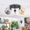 Gastor Plafondlamp, Kogellampje Amber, Chroom, Duidelijk, Rookkleurig, 3-lichts