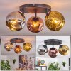 Ripoll Plafondlamp, Kogellampje Chroom, Goud, Koperkleurig, Rookkleurig, 3-lichts