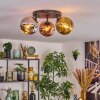 Ripoll Plafondlamp, Kogellampje Chroom, Goud, Koperkleurig, Rookkleurig, 3-lichts