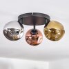 Ripoll Plafondlamp, Kogellampje Chroom, Goud, Koperkleurig, Rookkleurig, 3-lichts