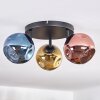 Ripoll Plafondlamp, Kogellampje Blauw, Goud, Koperkleurig, 3-lichts