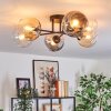 Koyoto Plafondlamp, Kogellampje Amber, Duidelijk, Rookkleurig, 6-lichts