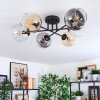Koyoto Plafondlamp, Kogellampje Amber, Duidelijk, Rookkleurig, 6-lichts