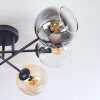 Koyoto Plafondlamp, Kogellampje Amber, Duidelijk, Rookkleurig, 6-lichts