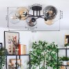 Koyoto Plafondlamp, Kogellampje Amber, Duidelijk, Rookkleurig, 6-lichts