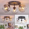 Koyoto Plafondlamp, Kogellampje Amber, Duidelijk, Rookkleurig, 3-lichts