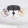 Koyoto Plafondlamp, Kogellampje Amber, Duidelijk, Rookkleurig, 3-lichts