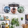 Ripoll Plafondlamp, Kogellampje Blauw, Groen, Koperkleurig, 3-lichts