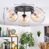 Koyoto Plafondlamp, Kogellampje Amber, Duidelijk, 3-lichts