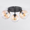 Koyoto Plafondlamp, Kogellampje Amber, Duidelijk, 3-lichts
