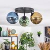 Ripoll Plafondlamp, Kogellampje Blauw, Goud, Groen, 3-lichts