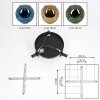 Ripoll Plafondlamp, Kogellampje Blauw, Goud, Groen, 3-lichts