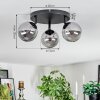 Chehalis Plafondlamp, Kogellampje Rookkleurig, 3-lichts