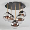 Gastor Plafondlamp, Kogellampje Messing, Zwart, 5-lichts