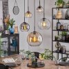 Koyoto Hanglamp, Kogellampje, Hanglamp Amber, Duidelijk, Rookkleurig, 5-lichts
