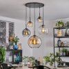 Koyoto Hanglamp, Kogellampje, Hanglamp Amber, Duidelijk, Rookkleurig, 5-lichts