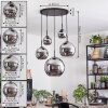 Koyoto Hanglamp, Kogellampje, Hanglamp Chroom, Rookkleurig, 5-lichts
