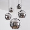 Koyoto Hanglamp, Kogellampje, Hanglamp Chroom, Rookkleurig, 5-lichts