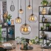 Koyoto Hanglamp, Kogellampje, Hanglamp Amber, Duidelijk, 5-lichts