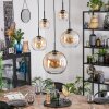 Koyoto Hanglamp, Kogellampje, Hanglamp Amber, Duidelijk, 5-lichts