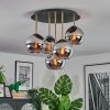 Koyoto Plafondlamp, Kogellampje 45 cm Messing, Zwart, 5-lichts